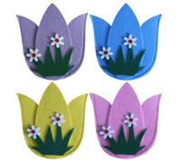 Jingmiger - Lot de 4 sacs à couverts en tissu non tissé avec motif floral, pour les fêtes entre amis, les réunions de famille, les mariages, les fêtes, Attribut unique, Voir description, Voir