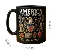 Jingmiger Mug à Café | Mug Céramique 325 ML - Avec Design Commémoratif 250e Drapeau Culturel et,Avec Pour Hommes Femmes Adultes Voyage Soupe