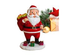 Jingmiger Statue du Père - Décorations de avec Éclairage,Sculpture de Santa Claus en Résine pour Bibliothèque - pour la Maison la Table Le Manteau Les Fêtes Le Nouvel an Les Vacances