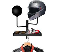 Jingmiger Support mural pour casque - Support de casque en métal robuste - Accessoire de moto pour le rangement du casque et l'équipement du véhicule