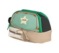 Jingmiger Trousse à crayons mignonne et esthétique - Porte-papeterie à motif étoilé - Fermeture éclair robuste - Fournitures scolaires portables pour étudiants - Trousse de maquillage, vert, Voir