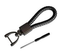 JINGMU 1 Pièce Porte-clés en Cuir Tressé pour Renault Kangoo II Express Compact 2013-2019, Porte Clef Cuir, Porte-clés de Voiture Tressé en Alliage de Zinc pour Voiture, Moto et Maison