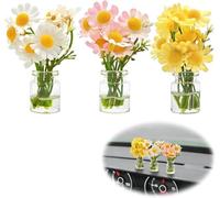 JINGMU 3 Pièces Décoration de Tableau de Bord en Marguerite pour Seat Cupra Ateca KH7 2016-2020 2021 2022 2023 5 Seat, Mini Vases de Voiture, Décorations de Tableau de Bord Amusants pour Tableaux