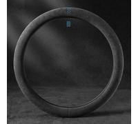 JINGMU Couvre Volant Voiture pour VW Caddy Maxi Panel Van IV 2015-2019, Imperméable Couvre Volant en Cuir Microfibre Respirant et Antidérapant avec Marquage Central,Type-O-Blue