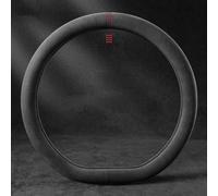 JINGMU Couvre Volant Voiture pour VW Caddy Maxi Panel Van IV 2015-2019, Imperméable Couvre Volant en Cuir Microfibre Respirant et Antidérapant avec Marquage Central,Type-D-Red