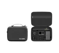 JINGNE Étui de transport pour DJI Action 6 Adventure Combo, compatible avec chargeur de batterie, perche à selfie, étui de voyage rigide avec bandoulière réglable (noir)