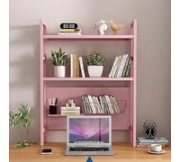 JingNian 2 Couches DIY Étagère Livre Bureau Bibliothèque, Bibliothèque De Bureau en Fer Forgé pour la Maison, Dortoir Fournitures de(Pink,75x98x22cm(30x39x9inch))