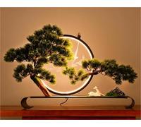 JingNian Bonsaï Artificiel avec Lampe LED, Arbre Zen Décoratif en Pot, Pin de Bienvenue Simulation Réaliste pour Salon, Bureau, Chambre ou Jardin Intérieur(03)