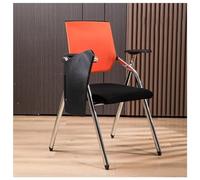 JingNian Chaise de bureau pour élèves avec table connectée, pliable, avec tableau d'accoudoirs, pour salle de classe, formations, conférences (orange)