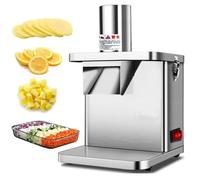 JingNian Coupe-légumes Électrique 250 W For Un Usage Avec 5 Lames À Découper Et 1 Lame À Trancher, Robot Culinaire En Acier Inoxydable For Oignons, Carottes Et Pommes De Terre