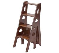 JingNian Échelle de Bibliothèque Pliante 4 Marches 150 kg, Escabeau Multifonctionnel avec Siège, Étagère à Échelle Légère et Portable, Tabouret Pliable Présentoir pour Bureau Cuisine Maison(D)