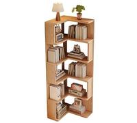 JingNian Étagère D’Angle Multicouche Bibliothèque D’Angle en Forme De L sur Pied avec Rangement Ouvert Étagère D’Affichage pour Salon Bureau À Domicile(5 layers-40cm)