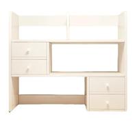 JingNian Étagère De Bureau À Poser, Bibliothèque Organisateur DIY avec 4 Tiroirs, Étagère en Bois pour Bureau, Salon, Maison, Rangement Et Présentation D’Accessoires(A,80x17x80cm)