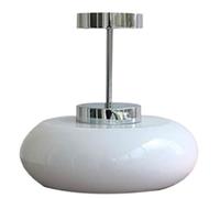 JingNian Luminaires Plafond Milieu De Siècle, Plafonnier Semi-encastré En Verre Et Métal, Abat-jour Dôme Orange, Idéal Pour Couloir, Entrée, Salle À Manger Et Cuisine(H)