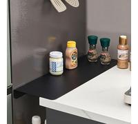 JingNian Organisateur d'Espace pour Réfrigérateur, Séparateur Métal Sans Perçage, Étagère de Rangement pour Fente de 15 cm, Idéal Cuisine, Installation Facile(Black,30x10cm/11.8x3.9in)