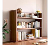 JingNian Petite Étagère De Bureau en Bois, Étagère À Poser sur Bureau 2 Niveaux, Rangement Multifonction pour Maison, Dortoir Et Espace De Travail(Walnut 3 Tier,66cm)