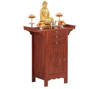 JingNian Table D'Autel De Bouddha, Support De Sanctuaire Personnel, Table D'Autel en Bambou avec Rangement pour La MéDitation De PrièRe(26.8in/68cm)