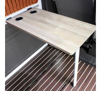 JingNian Table Pliante Murale, Étagère Flottante Gain de Place pour Petits Espaces, Bureau Escamotable avec Supports Réglables en Acier Blanc, Idéal pour Camping, Car Cuisine Bureau Chambre(A)