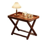 JingNian Table Pliante Portable avec Plateau Amovible, Petite Table D’appoint en Bois pour Salon Chambre Entrée, Butler Pratique Et Peu Encombrante(Solid Wood)
