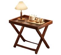 JingNian Table Pliante Portable avec Plateau Amovible, Petite Table D’appoint en Bois pour Salon Chambre Entrée, Butler Pratique Et Peu Encombrante(Changhong)