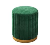JingNian Tabouret Bas Rond en Velours, Tabouret De Coiffeuse en éPonge, Tabouret Mignon pour Salon, Chambre à Coucher, Bureau(Green,Non-Storage)