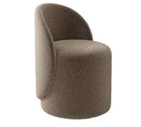JingNian Tabouret De Maquillage Pivotant 360° en Bouclé, Ottoman Rembourré Rond avec Dossier, Chaise De Coiffeuse Confortable pour Chambre, Salon Ou Bureau(J)