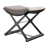 JingNian Tabouret Ottoman de Coiffeuse avec Pieds Métalliques en X - Siège Rembourré en Cuir Microfibre pour Salon, Chambre, Salle de Bain, Mousse Haute Densité, Cadre Doré Robuste(Black)