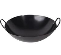 JingNian Wok En Fonte, Marmite À Deux Poignées De Grande Capacité, Poêle De Chef Robuste for Barbecue, Camping, Cuisine En Plein Air Et Sautés(32cm)