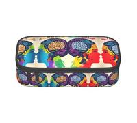 jingong Avantage du cerveau gauche et droit : sac de rangement de grande capacité, adapté pour les voyages, les fournitures de bureau, le maquillage et l'organisation de bureau