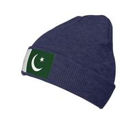 jingong Bonnet tricoté imprimé drapeau du Pakistan - Chapeau d'hiver chaud élégant pour homme et femme, chapeau classique décontracté, convient à un usage quotidien, bleu marine, Taille unique
