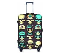 jingong Cool Retro Skull Head Graphics Print Elastic Bagages Bagages Covers Adult Bagages Protector Travel Valise Cover Protective Cover, blanc, XL
