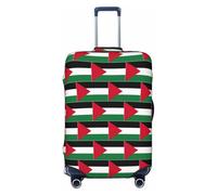 jingong Couvercle de bagage avec imprimé drapeau de la Palestine - Élastique - Résistant aux rayures et à la poussière, Noir , S