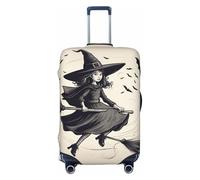 jingong Couvercle de bagage avec imprimé sorcière volante d'Halloween - Élastique - Résistant aux rayures et à la poussière, Noir , M