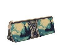 jingong Étui en cuir triangulaire avec intérieur spacieux, fermeture éclair pour outils d'écriture, bureau avec inscription « Not All Who Wander are Lost », blanc, Taille unique, Trousse de maquillage