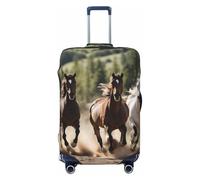 jingong Housse de protection élastique pour bagage à motif trois chevaux de course - Résistant aux rayures et à la poussière, Noir , M