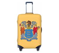 jingong Housse de protection élastique pour bagage avec drapeau du New Jersey - Résistant aux rayures et à la poussière, Noir , S