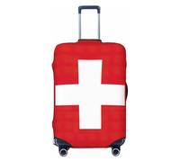 jingong Housse de protection élastique pour bagage avec motif drapeau suisse - Résistant aux rayures et à la poussière, Noir , M