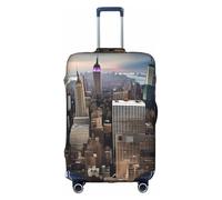 jingong Housse de protection élastique pour valise de voyage Motif New York, blanc, S