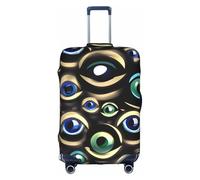 jingong Housse de protection élastique pour valise de voyage Motif yeux maléfiques, blanc, S