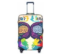 jingong Housse de protection élastique pour valise de voyage pour adulte Motif cerveau gauche et droit, blanc, S