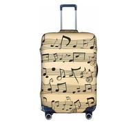 jingong Housse de protection élastique pour valises de voyage Motif notes de musique, blanc, L