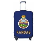 jingong Kansas State Housse de protection élastique pour bagages de voyage résistante aux rayures et à la poussière, Noir , L
