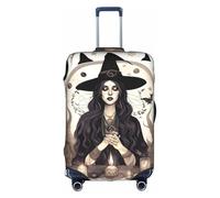 jingong Magic Witchcraft Housse de protection élastique pour valise adulte Motif dessin bohème, blanc, L