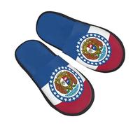jingong Missouri State Flag Print Pantoufles en coton tendance pour l'automne et l'hiver Chaussures confortables et chaudes pour la maison