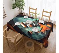 jingong Nappe carrée à motifs de guitare musicale, adaptée pour les tables basses, cuisines, restaurants et décoration de bureau