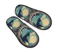 jingong Not All Who Wander Are Lost 1 Pantoufles en fourrure à imprimé Pantoufles tendance en coton pour l'automne et l'hiver Chaussures d'intérieur confortables et chaudes