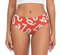 jingong Numbers Arts Print Sous-vêtements triangulaires pour femme Short basique confortable doux élastique, Noir , S