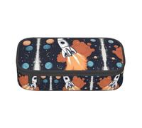 jingong Rocket in Space Sac de rangement de grande capacité, convient pour les voyages, les fournitures de bureau, le maquillage et l'organisation de bureau, Noir , Taille unique, Trousse de beauté