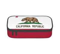 jingong Sac de rangement de grande capacité avec drapeau de l'État de Californie, convient pour les voyages, les fournitures de bureau, le maquillage et l'organisation de bureau, Noir , Taille unique