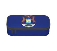 jingong Sac de rangement de grande capacité avec drapeau de l'État du Michigan, convient pour les voyages, les fournitures de bureau, le maquillage et l'organisation de bureau, Noir , Taille unique